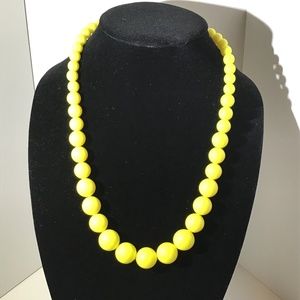 Vintage Yellow Graduated Bead Necklace